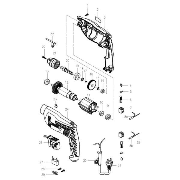 Crown drill with three wrench systems, model CT10126